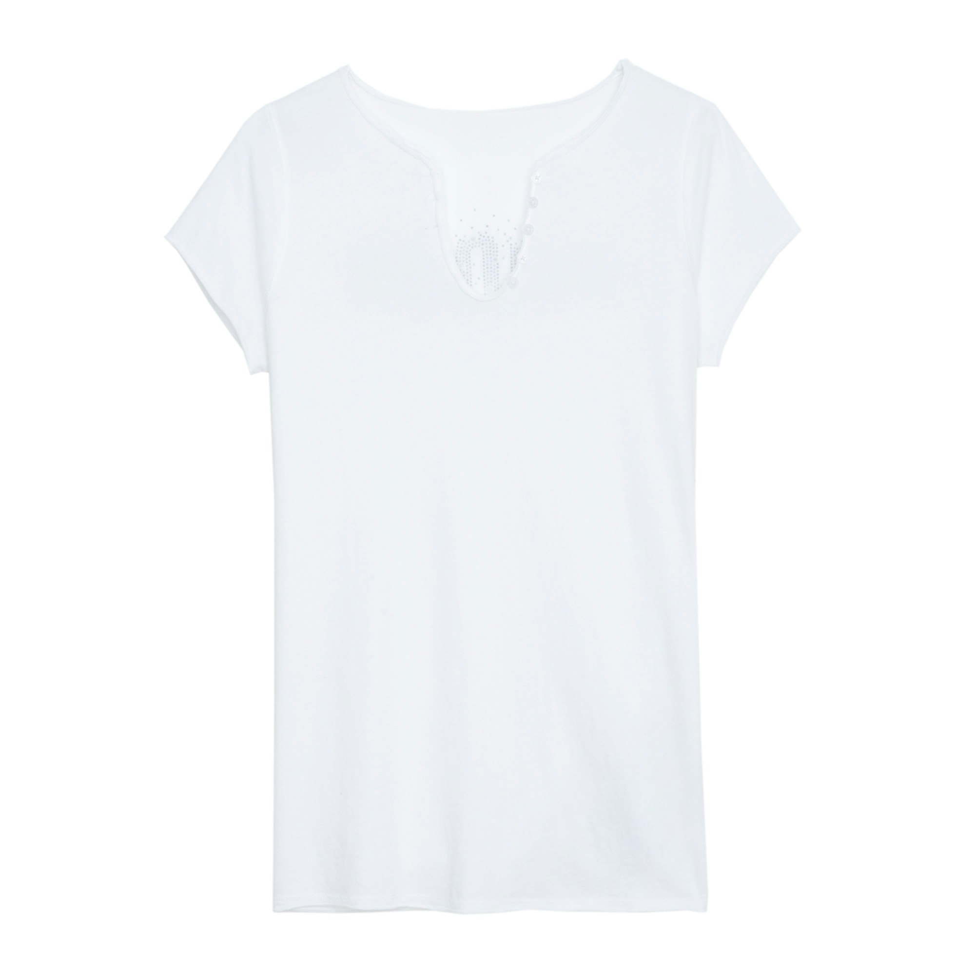 Shop Zadig & Voltaire Amour Strass Henley T-shirt In Blanc