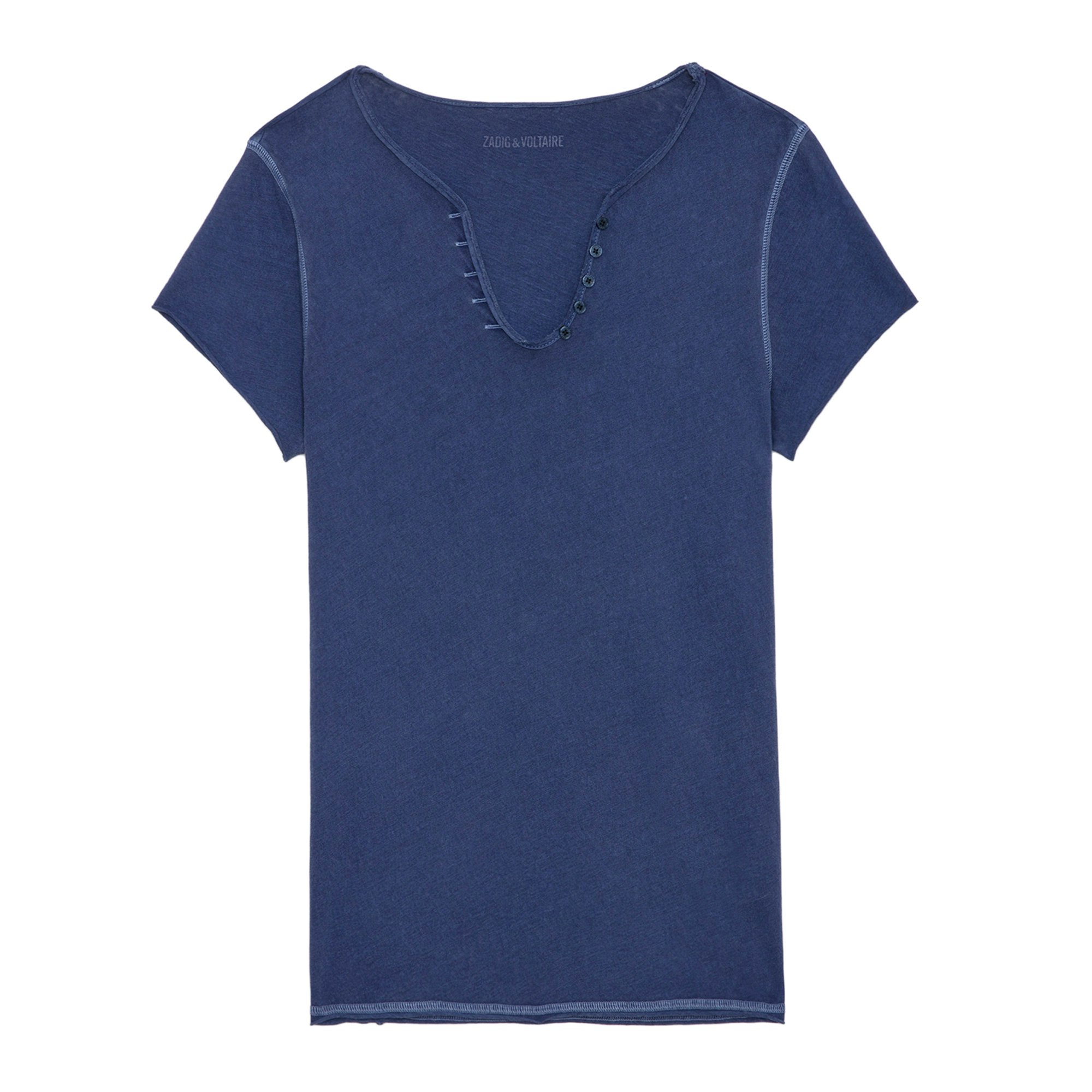 Zadig & Voltaire Peace & Love Wings Henley T-shirt In Blue