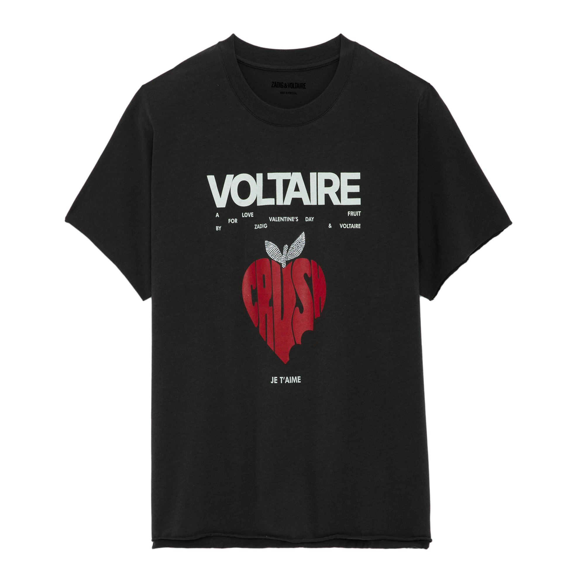 Shop Zadig & Voltaire Tommer Concert Crush Diamanté T-shirt In Carbone