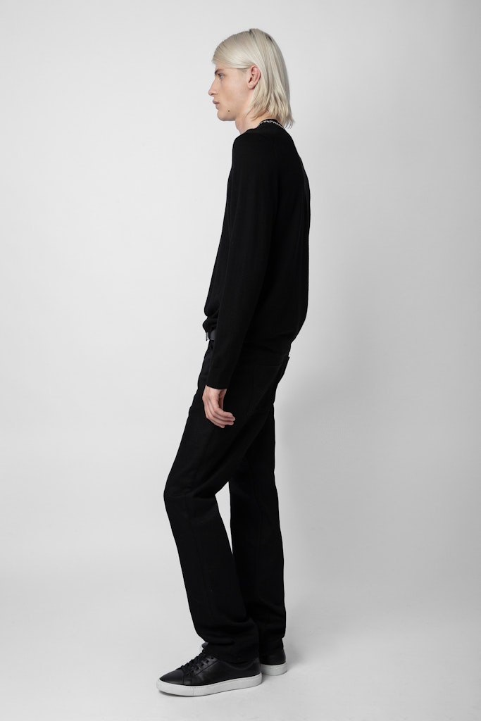 Shop Zadig & Voltaire Kennedy Sweater 100% Merino Wool In Schwarz