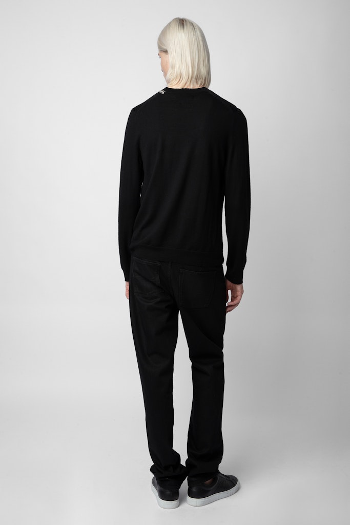 Shop Zadig & Voltaire Kennedy Sweater 100% Merino Wool In Schwarz