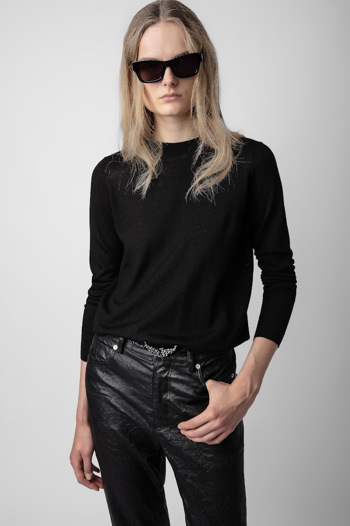 Shop Zadig & Voltaire Emma Jumper 100% Merino Wool In Schwarz