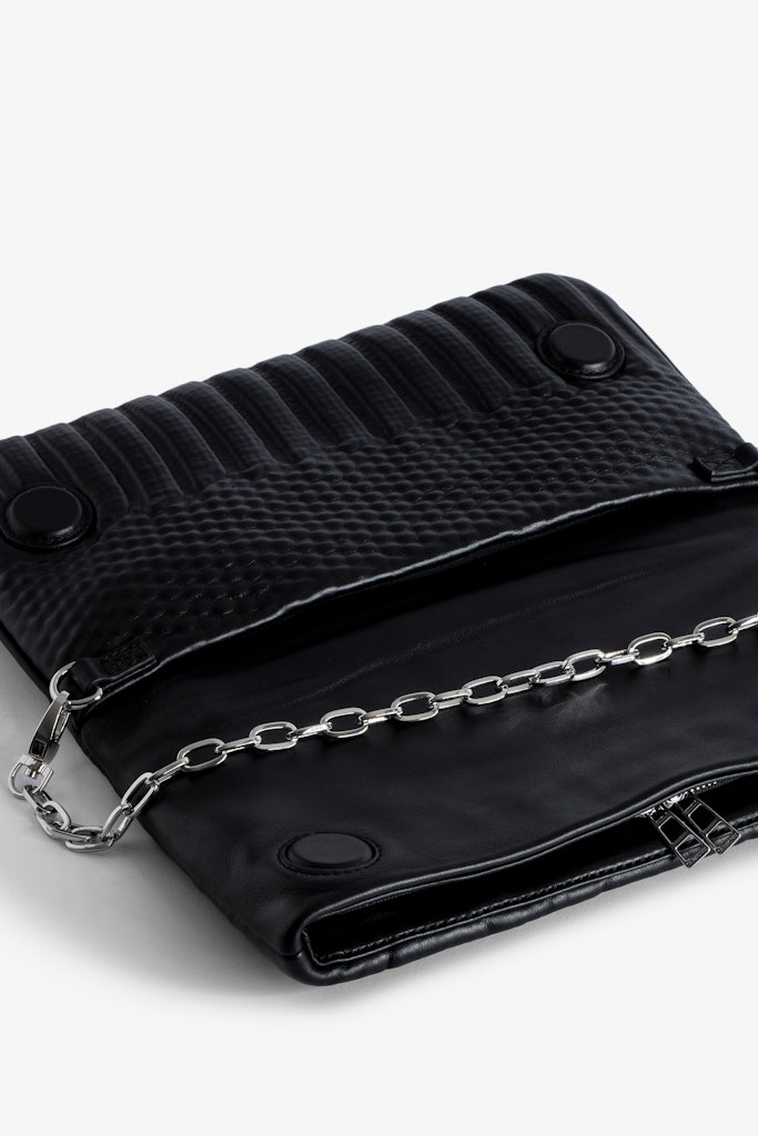 Zadig&Voltaire Rock Eternal Knit Shadow Leather Clutch