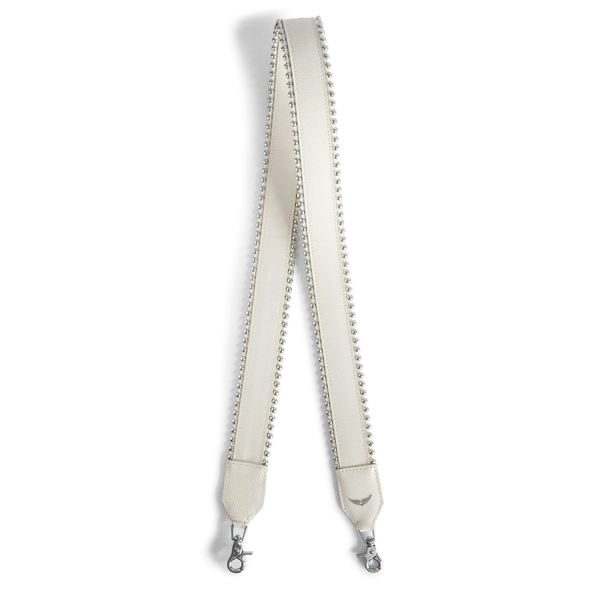 Zadig & Voltaire Studs Piping Shoulder Strap In White