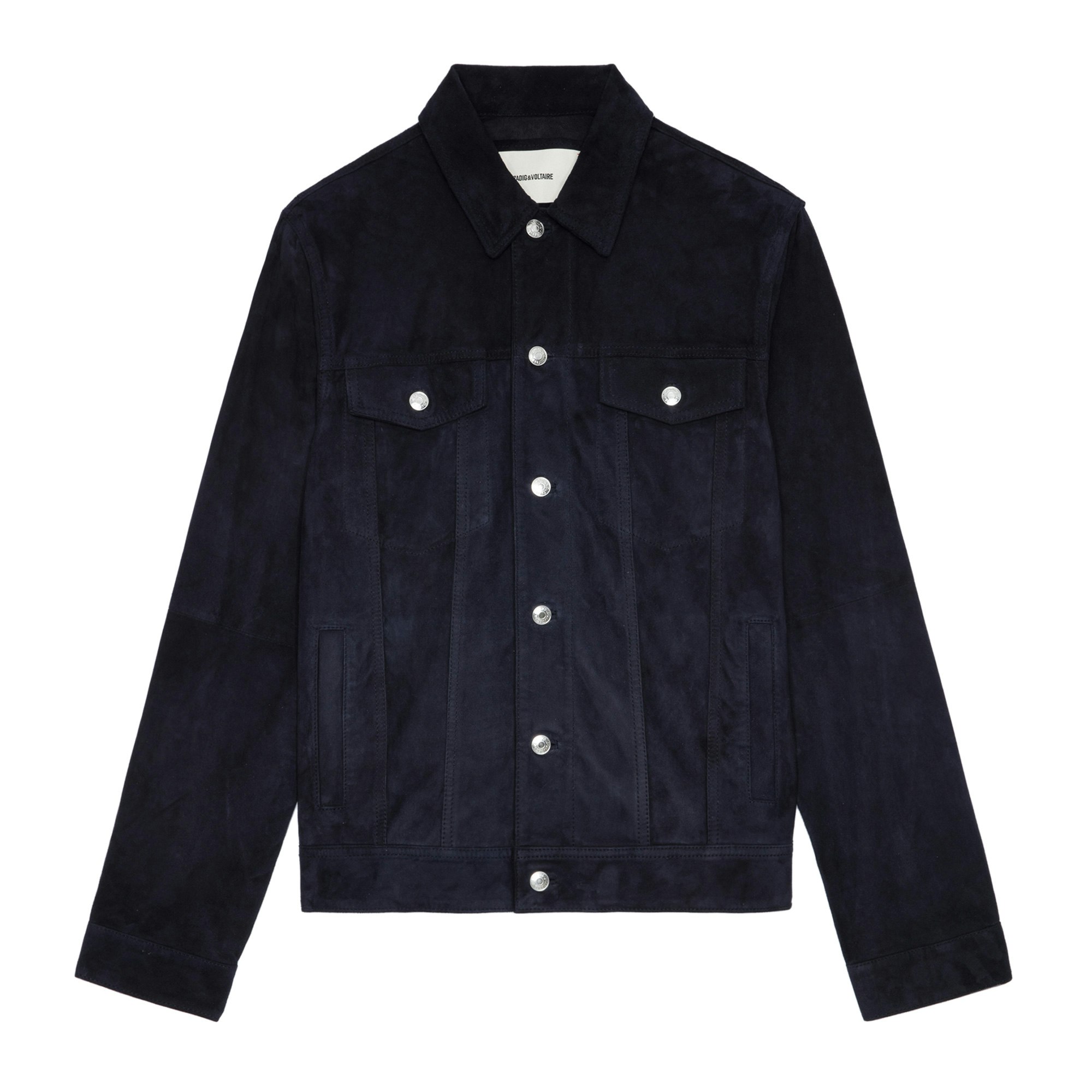 Shop Zadig & Voltaire Base Suede Jacket In Encre