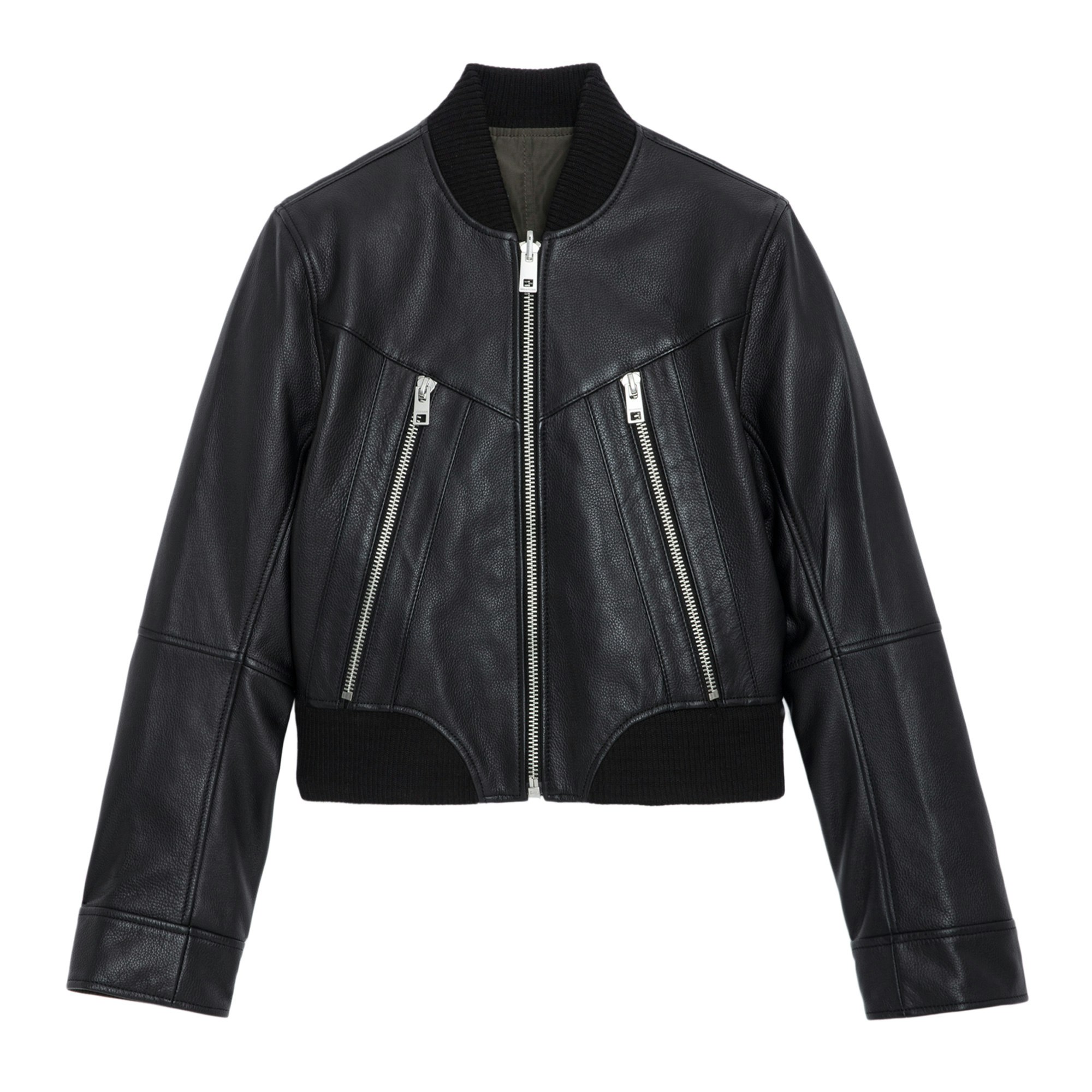 Shop Zadig & Voltaire Bunta Leather Jacket In Schwarz