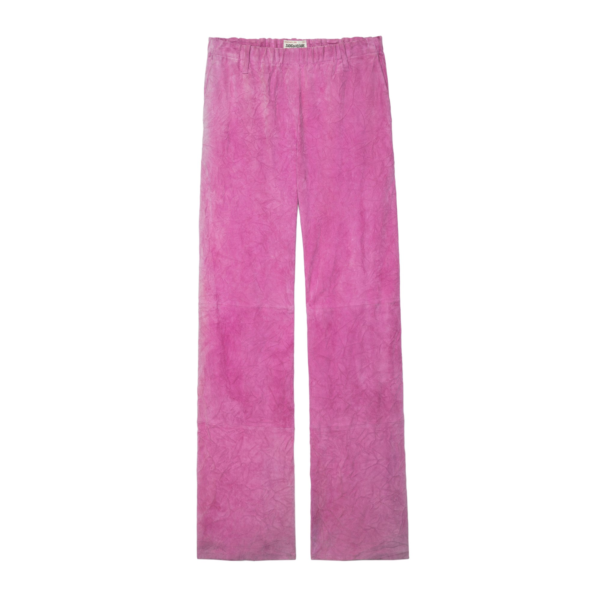 Zadig & Voltaire Parfait Straight-leg Mid-rise Suede Trousers In Tulipe
