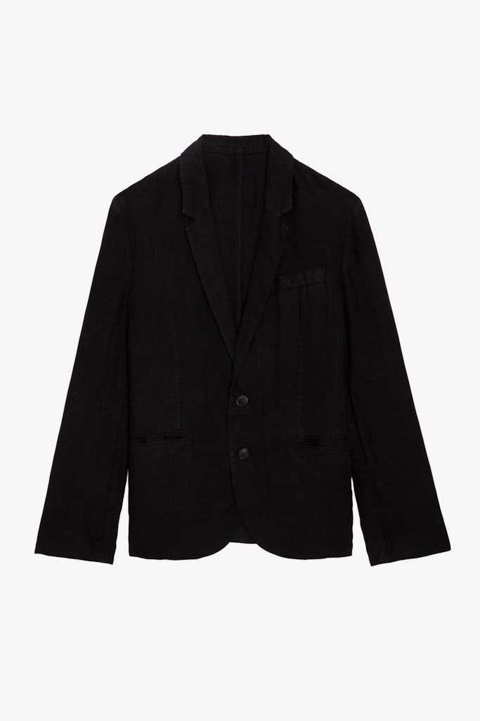 Shop Zadig & Voltaire Viks Linen Blazer In Black