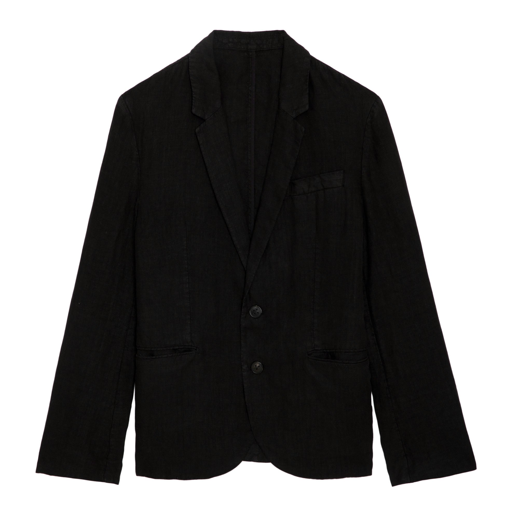 Zadig & Voltaire Viks Linen Blazer In Black