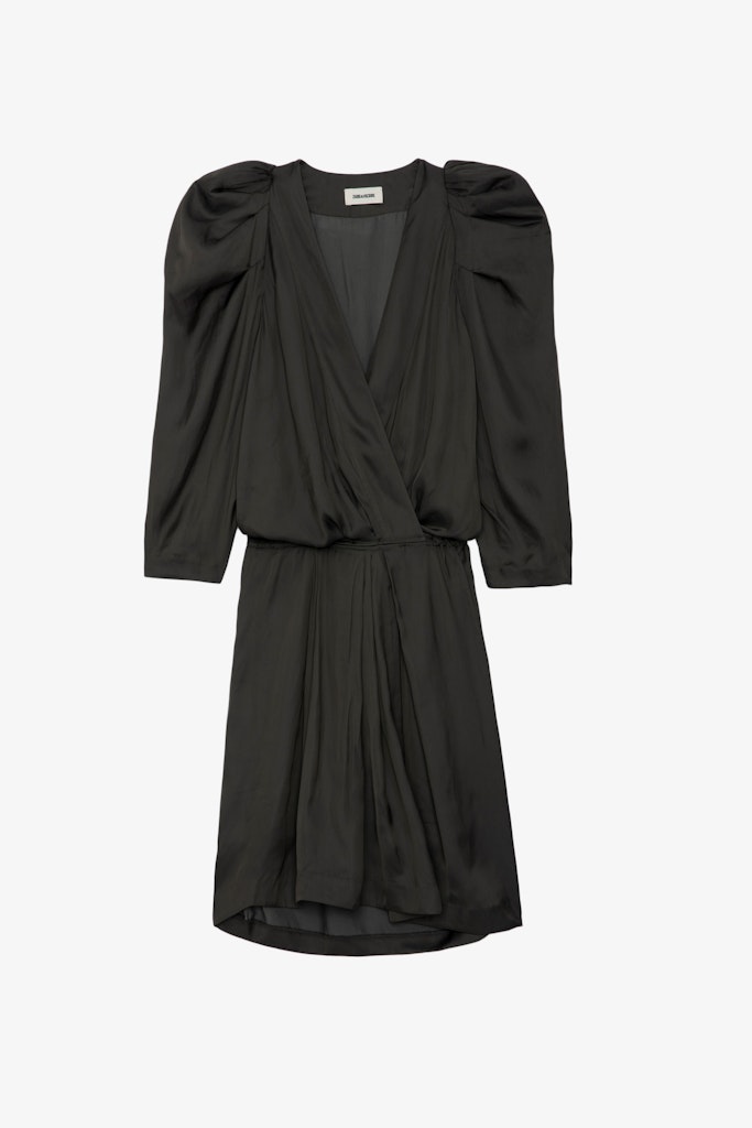 Shop Zadig & Voltaire Ruz Satin Dress In Slate