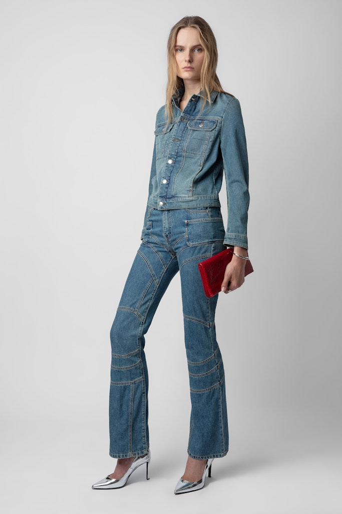 Shop Zadig & Voltaire Jeans Elvira In Light Blue