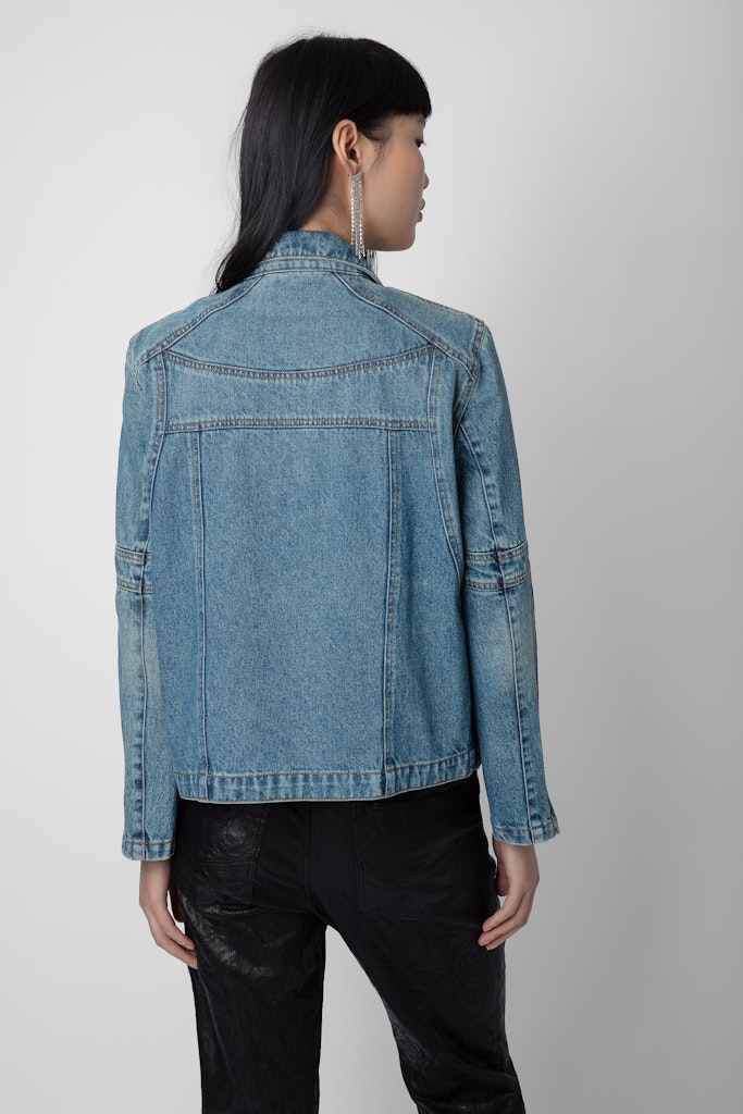 Zadig & Voltaire Bons Denim Jacket In Light Blue