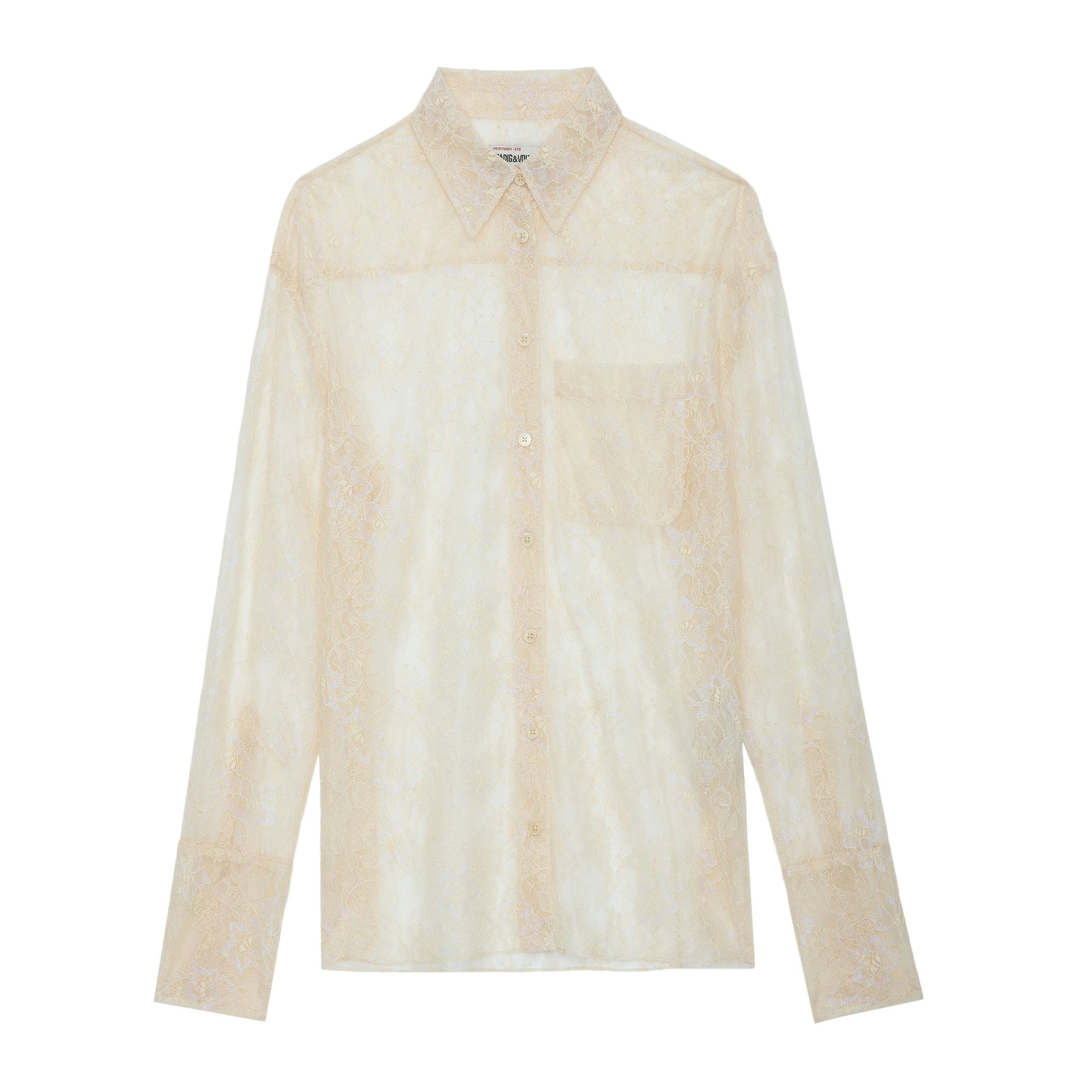 Zadig & Voltaire Tyrone Lace Button-front Shirt In Scout