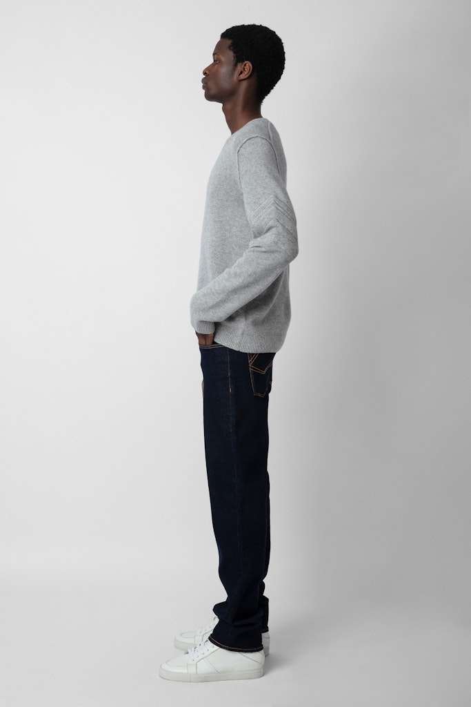 Shop Zadig & Voltaire Kennedy Arrow Cashmere Jumper In Gris Chine Clair