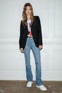 Vanille Pins Blazer - Women’s black blazer jacket with rock pins