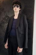 Date Wool Jacket - Women's black wool suit jacket.