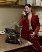 Vaska Velvet Blazer - Structured straight blazer in velvet with double-breasted button closure.