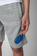 Kurt Kids' Bermudas - Kids’ Bermuda shorts in grey marl cotton with Core Cho embroidery