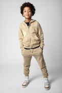 Lemmy Children’s Trousers - Children’s beige cotton joggers