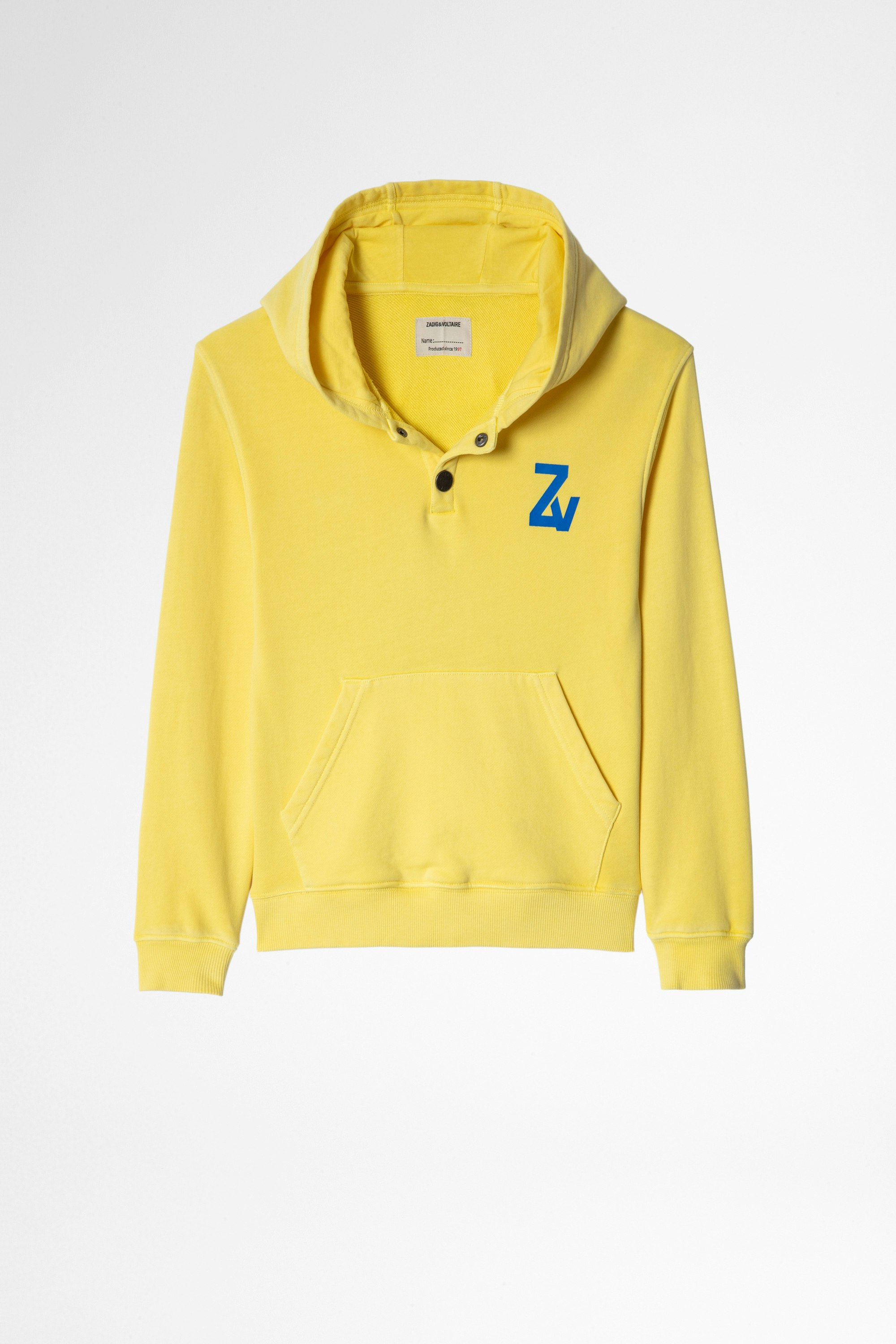 Alvin Children's スウェット Children's cotton hooded sweatshirt in yellow