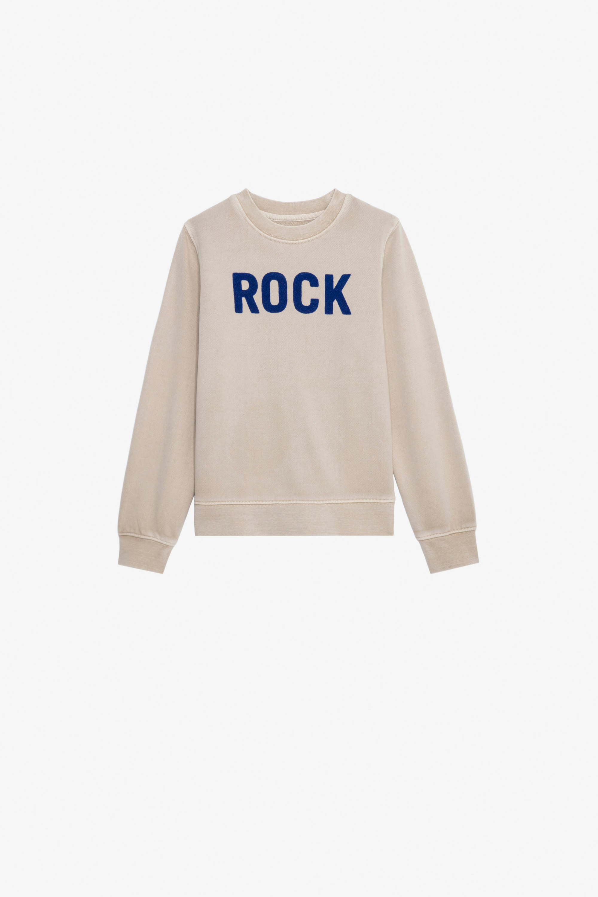 Sweatshirt Simba für Jungen Sweatshirt aus Baumwolle mit Molton-Futter in Beige mit dem Schriftzug „Rock“ für Jungen.