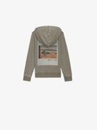 Sanchi Boys’ Photoprint Sweatshirt - Boys’ light khaki fleece hoodie with illustration and photoprint.