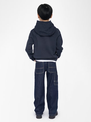 Sanchi Boy's Sweatshirt - Hooded sweatshirt with printed and embroidered "Voltaire Rock" logo on the front.