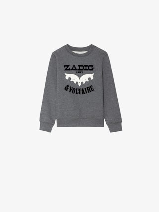 Sweatshirt Boy's Simba - Fleece sweatshirt with printed and embroidered "Zadig&Voltaire" logo on the front.