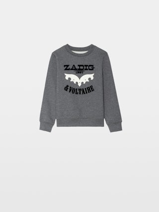 Sweatshirt Boy's Simba - Fleece sweatshirt with printed and embroidered "Zadig&Voltaire" logo on the front.