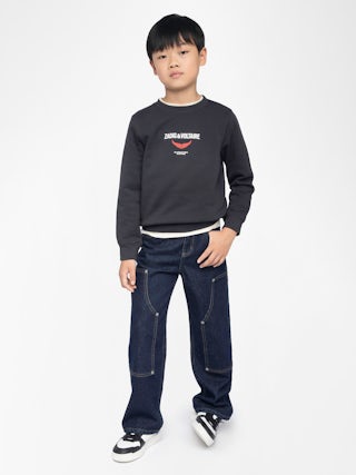 Simba Boy's Sweatshirt - Cotton sweatshirt with printed "Zadig&Voltaire" logo.