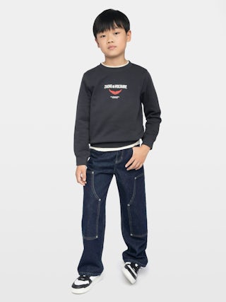 Simba Boy's Sweatshirt - Cotton sweatshirt with printed "Zadig&Voltaire" logo.