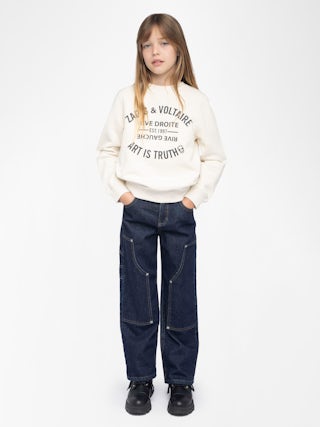 Simba Boy's Sweatshirt - Cotton sweatshirt with printed crest logo.