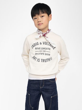 Simba Boy's Sweatshirt - Cotton sweatshirt with printed crest logo.