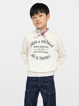 Simba Boy's Sweatshirt - Cotton sweatshirt with printed crest logo.