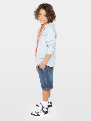 Sweatshirt Ghost Boy - Hooded sweatshirt with zip fastening and pockets. Chest print and multicoloured back print.