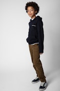 Felpa Sanchi Junior  - Felpa con cappuccio in cotone blu navy con stampa sul retro - Junior