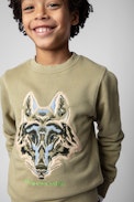 Simba Children’s Sweatshirt - Children’s khaki cotton sweatshirt