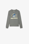 Felpa Simba Junior - Felpa in cotone kaki con motivo Core Cho - Junior