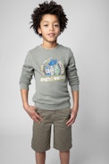 Felpa Simba Junior - Felpa in cotone kaki con motivo Core Cho - Junior