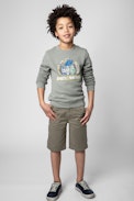 Felpa Simba Junior - Felpa in cotone kaki con motivo Core Cho - Junior