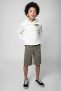 Alvin Kids' Hoodie - Kids' beige cotton hoodie with photoprint