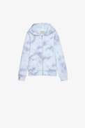 Felpa Ghost Junior - Felpa con zip e cappuccio in cotone bianco stampato tie&dye - Junior