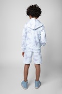 Felpa Ghost Junior - Felpa con zip e cappuccio in cotone bianco stampato tie&dye - Junior