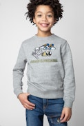 Felpa Simba Junior - Felpa in cotone grigio con motivo Core Cho ricamato - Junior