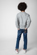 Felpa Simba Junior - Felpa in cotone grigio con motivo Core Cho ricamato - Junior