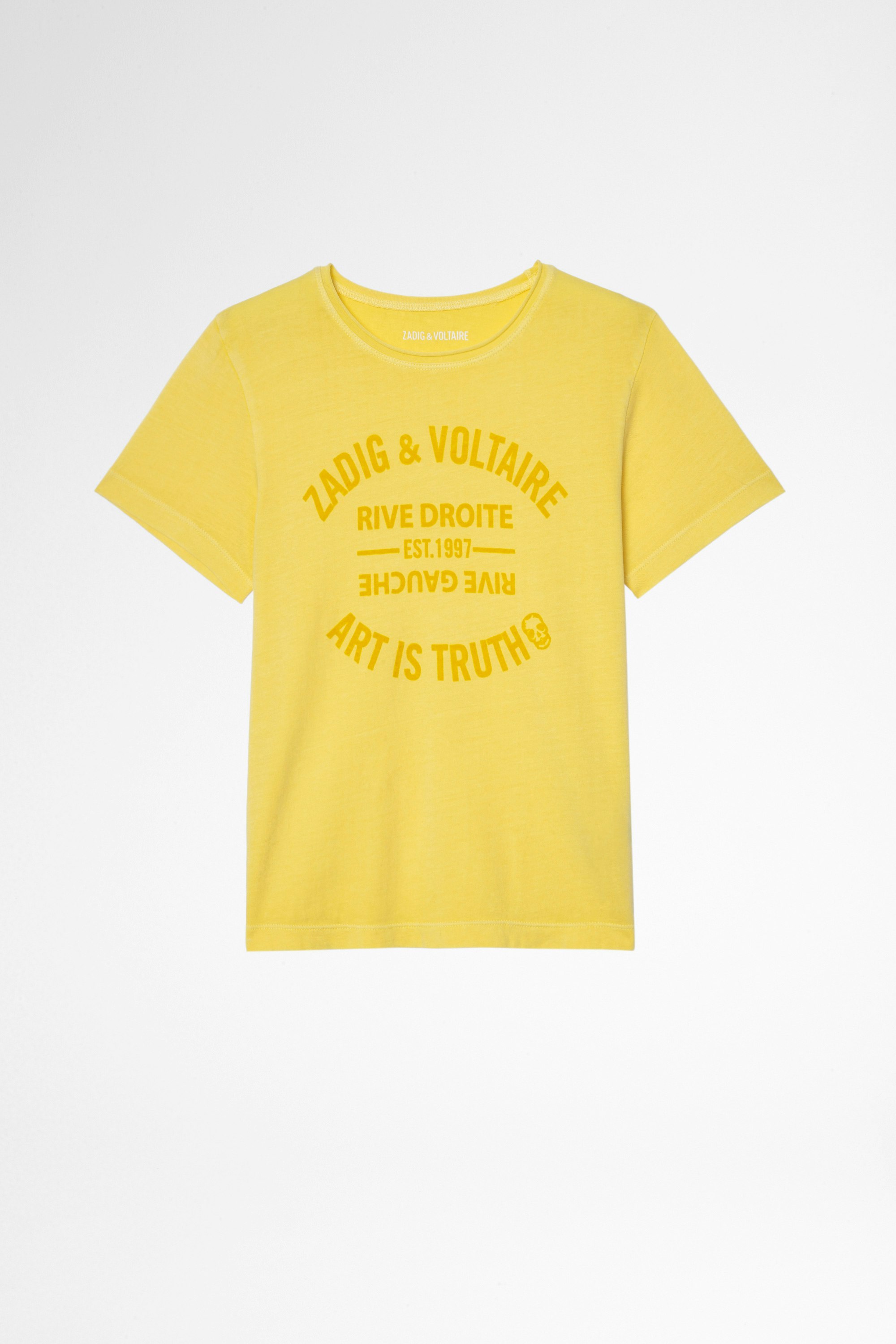 Camiseta Kita Infantil Camiseta amarilla de algodón infantil