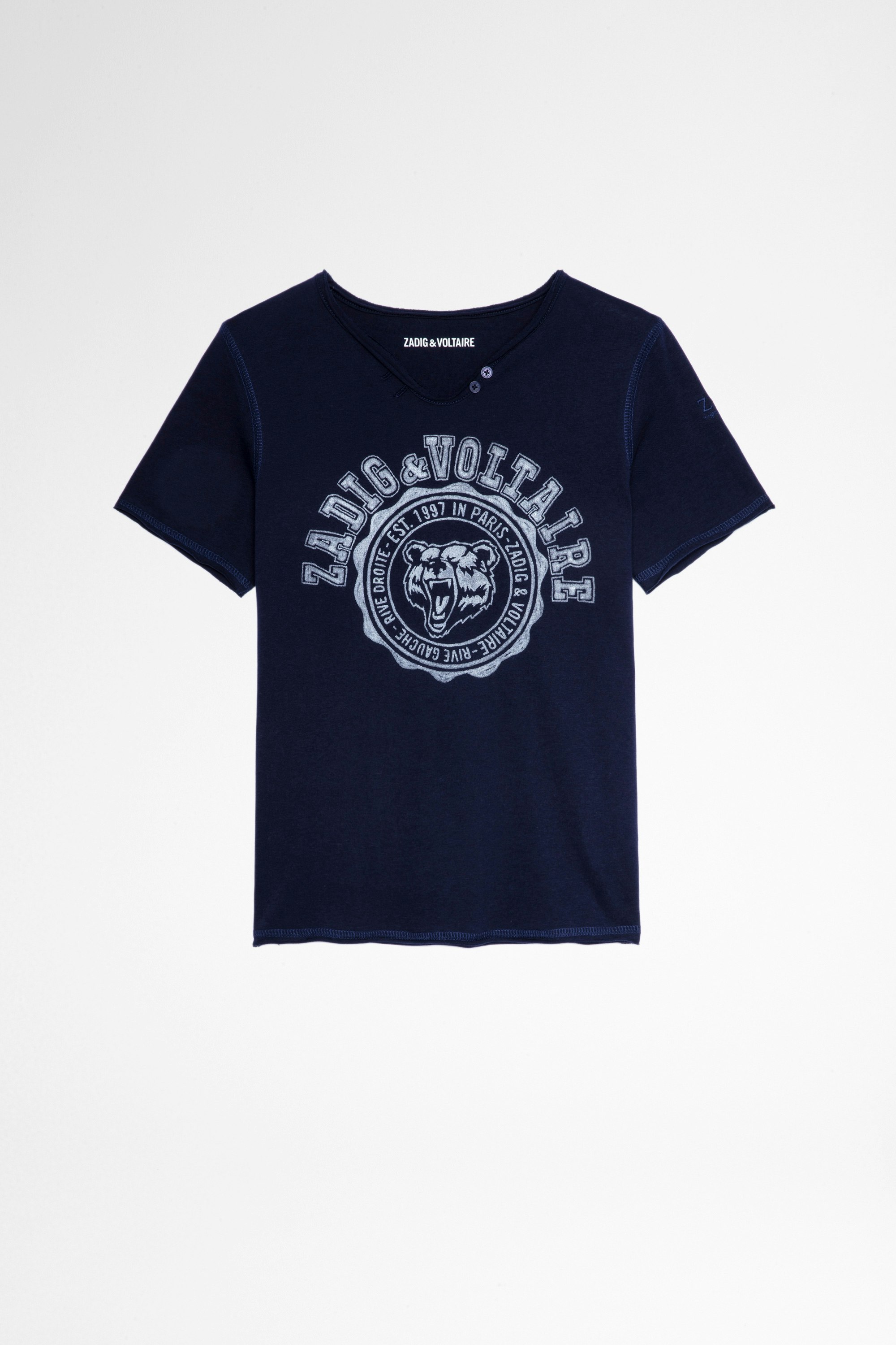 Kinder-T-Shirt Boxer Blaues Kinder-T-Shirt aus Baumwolle