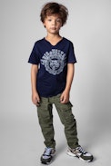 Boxer Children's T-Shirt - Children's cotton t-shirt in blue