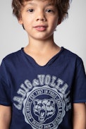 Boxer Children's T-Shirt - Children's cotton t-shirt in blue