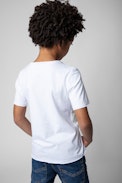 Boxer Children’s T-Shirt - Children’s white cotton short-sleeve Henley T-shirt